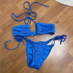 Blue Crochet Bikini Set